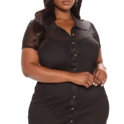 Fashion Nova Don't Mesh With Me Mini Dress - Black -fashion nova dresses Shop 04 08 22Studio1 KJ KP10 55 02 15 DY8184 Black 0149 PLUS KS