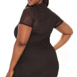 Fashion Nova Don't Mesh With Me Mini Dress - Black -fashion nova dresses Shop 04 08 22Studio1 KJ KP10 55 15 15 DY8184 Black 0152 PLUS KS