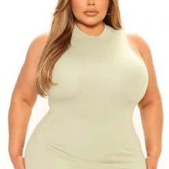 Fashion Nova Come Closer Midi Dress - Sage -fashion nova dresses Shop 04 11 22Studio1 SN KP 11 45 20 23 JD45646 Sage 6729 PLUS PB