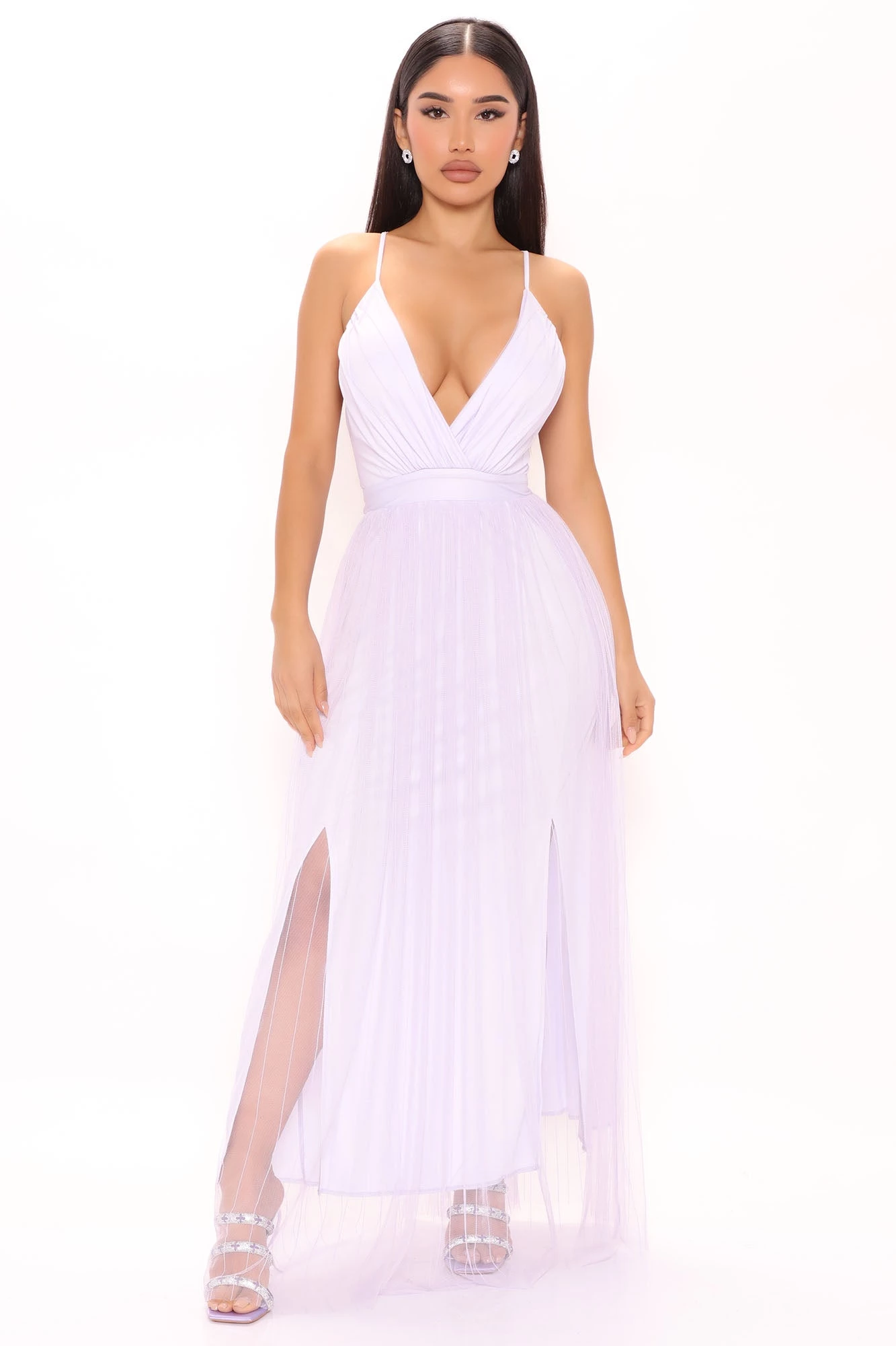 Fashion Nova Mesh Overlay Maxi Dress - Lavender 3 Fashion Nova Mesh Overlay Maxi Dress - Lavender
