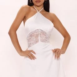 Fashion Nova Flirty And Sweet Satin Mini Dress - White