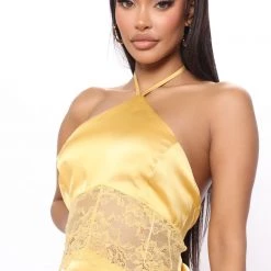 Fashion Nova Flirty And Sweet Satin Mini Dress - Yellow -fashion nova dresses Shop 04 11 22Studio4 ME KG 13 44 31 25 32181SK Yellow 3737 KL KL2