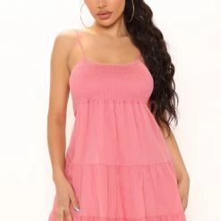 Fashion Nova Bryana Babydoll Mini Dress - Pink