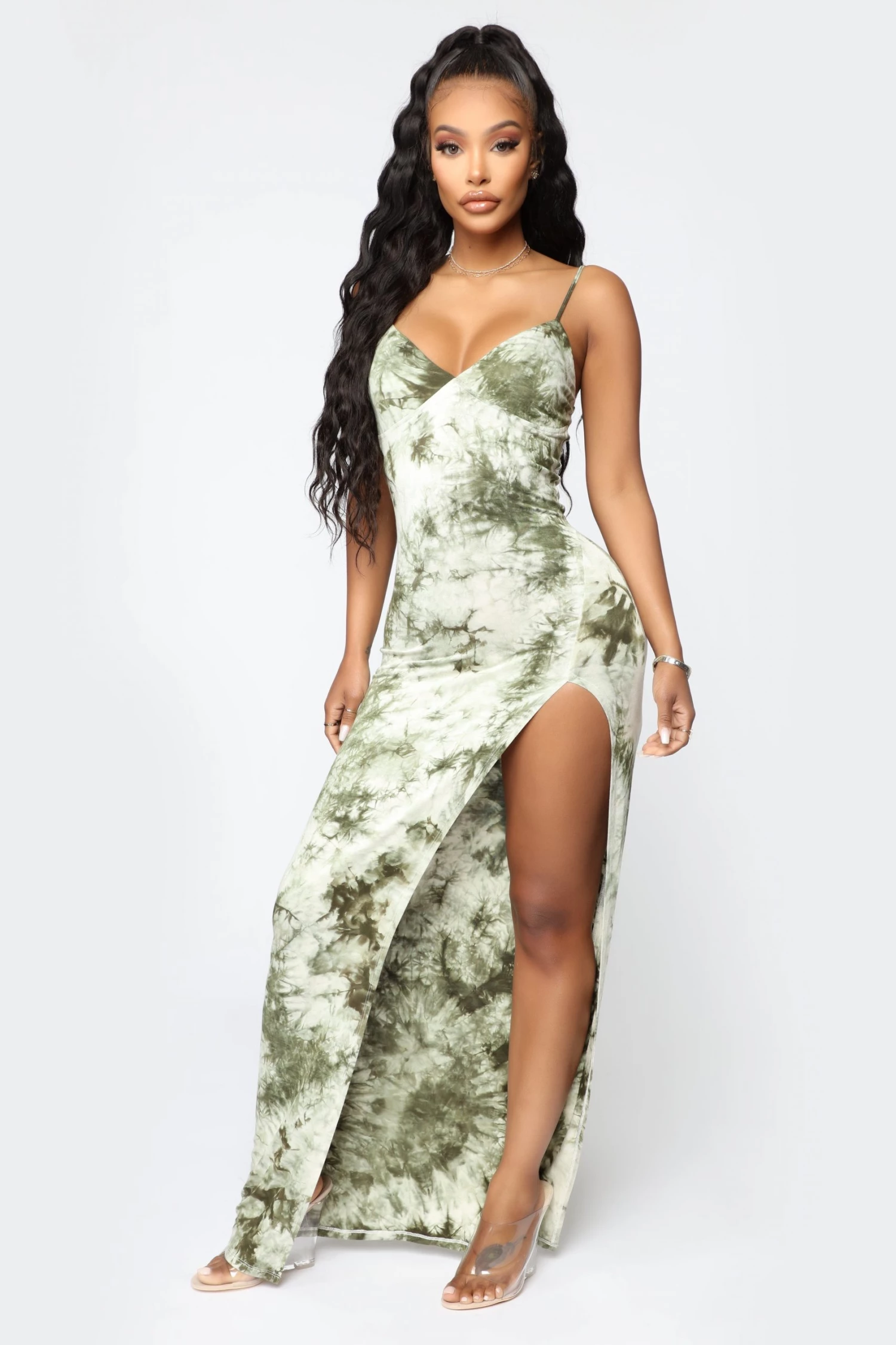 Fashion Nova Dying For Your Love Tie Dye Maxi Dress - Olive 4 Fashion Nova Dying For Your Love Tie Dye Maxi Dress - Olive - Image 2