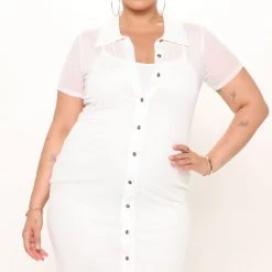 Fashion Nova Don't Mesh With Me Mini Dress - White -fashion nova dresses Shop 04 18 22Studio2 RT KP 09 52 28 9 DY8184 White 0081 PLUS SG