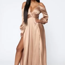 Fashion Nova Mansion Dinner Party Satin Gown - Gold/Brown -fashion nova dresses Shop 04 19 19 Studio 1 DV 11 36 56 10 DWR11457 GoldBrown 0281 AG scaled