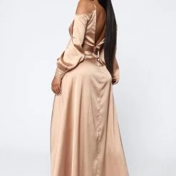 Fashion Nova Mansion Dinner Party Satin Gown - Gold/Brown -fashion nova dresses Shop 04 19 19 Studio 1 DV 11 38 44 10 DWR11457 GoldBrown 0299 AG scaled
