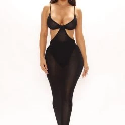 Fashion Nova Walk On The Beach Maxi Dress - Black