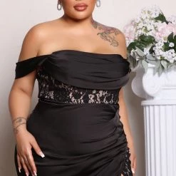 Fashion Nova Down The Aisle Satin Maxi Dress - Black -fashion nova dresses Shop 04 26 22Studio5 ME MR 14 25 35 40 MF21184 Black 0609 PLUS SG