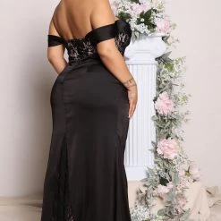 Fashion Nova Down The Aisle Satin Maxi Dress - Black -fashion nova dresses Shop 04 26 22Studio5 ME MR 14 26 10 40 MF21184 Black 0613 PLUS SG