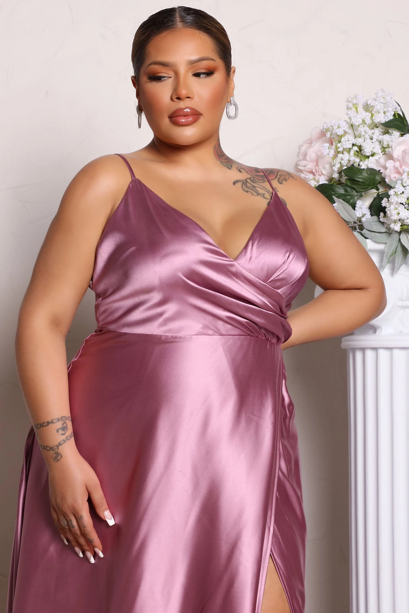 Fashion Nova Mia Satin Maxi Dress - Mauve 8 Fashion Nova Mia Satin Maxi Dress - Mauve - Image 6