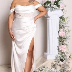 Fashion Nova Down The Aisle Satin Maxi Dress - White -fashion nova dresses Shop 04 26 22Studio5 ME MR 14 33 17 42 MF21184 White 0631 PLUS SG