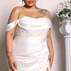Fashion Nova Down The Aisle Satin Maxi Dress - White -fashion nova dresses Shop 04 26 22Studio5 ME MR 14 33 23 42 MF21184 White 0636 PLUS SG