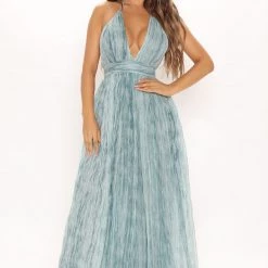 Fashion Nova Tulum Waters Maxi Dress - Teal
