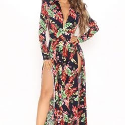 Fashion Nova Spree Dress - Navy/combo