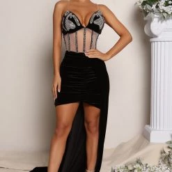 Fashion Nova Cha Cha Along Velvet Mini Dress - Black