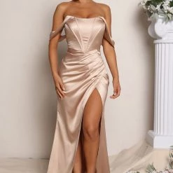 Fashion Nova Raise A Toast Satin Maxi Dress - Champagne -fashion nova dresses Shop 04 28 22Studio2 ME KP 09 53 42 14 MF21193 Champagne 1733 EH