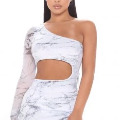 Fashion Nova Rare Marble Mesh Mini Dress - White/Black -fashion nova dresses Shop 04 30 20Studio3 PAX CP 11 23 25 20 0945 EH