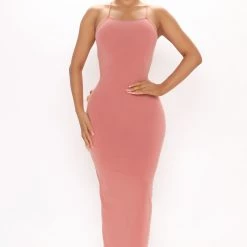 Fashion Nova Janessa Lace Up Maxi Dress - Mauve