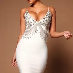Fashion Nova Adelaide Embellished Bandage Mini Dress - White -fashion nova dresses Shop 05 02 22Studio5 SN KP 10 16 21 4 GWZ305 White 2702 EH