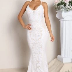 Fashion Nova Special Moments Sequin Dress - White