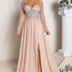 Fashion Nova Saying I Do Maxi Dress - Nude