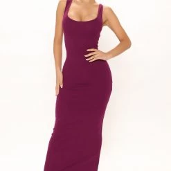 Fashion Nova Mulberry Street Maxi Dress - Eggplant