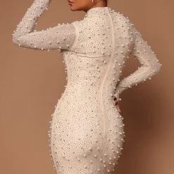 Fashion Nova Shayla Pearl Embellished Mini Dress - Beige -fashion nova dresses Shop 05 04 22Studio5 SN KP 10 38 26 2 A82933 Beige 4141 SG