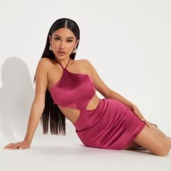 Fashion Nova Easy Love Satin Mini Dress - Wine -fashion nova dresses Shop 05 09 22Studio4 CS MR 10 32 07 11 32214SK Wine 6861 SHINTANI PB