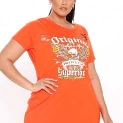 Fashion Nova Original Superior T Shirt Dress - Orange -fashion nova dresses Shop 05 11 20Studio4 PA MJ 14 49 35 32 RD17092L Orange P PLUS7 RG