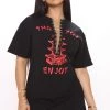 Fashion Nova Thanks Enjoy T-Shirt Dress - Black