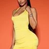 Fashion Nova Macie Ruched Halter Dress - Yellow -fashion nova dresses Shop 05 12 22Studio5 SN RL 13 31 00 36 73425FN Yellow 12700 SG