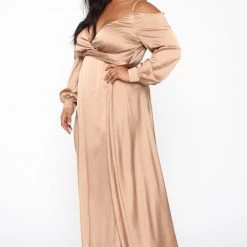 Fashion Nova Mansion Dinner Party Satin Gown - Gold/Brown -fashion nova dresses Shop 05 15 17 MS 17 50 50 40 DWR11457 GoldBrown 2217 AG scaled