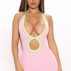 Fashion Nova See Ya Later Heavy Ribbed Mini Dress - Pink/combo -fashion nova dresses Shop 05 19 21Studio2 SN KP 09 50 02 8 D7250 Pinkcombo 1136 KL