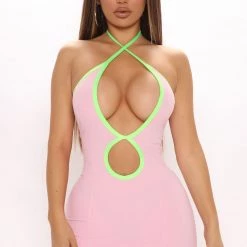 Fashion Nova See Ya Later Heavy Ribbed Mini Dress - Pink/combo -fashion nova dresses Shop 05 19 21Studio2 SN KP 09 50 02 8 D7250 Pinkcombo 1146 KL