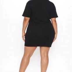 Fashion Nova Thanks Enjoy T-Shirt Dress - Black -fashion nova dresses Shop 05 20 21Studio3 ME RL 09 35 13 6 D2890 Black 1077 PLUS RA