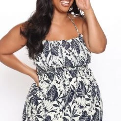 Fashion Nova Palm Tree Views Maxi Dress - Navy/combo -fashion nova dresses Shop 05 21 21Studio3 DM JH 14 04 11 44 DM2005 Navy 2150 PLUS RA