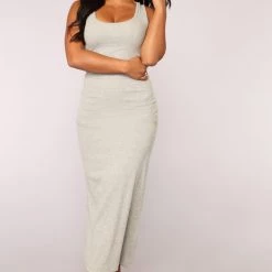 Fashion Nova Mulberry Street Maxi Dress - Heather Grey