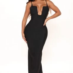 Fashion Nova Feeling Lush Bandage Maxi Dress - Black