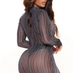 Fashion Nova Centerpiece Mesh Mini Dress - Black/combo -fashion nova dresses Shop 05 24 22Studio2 RT 11 25 04 6 DC27716 Blackcombo 1560 PB