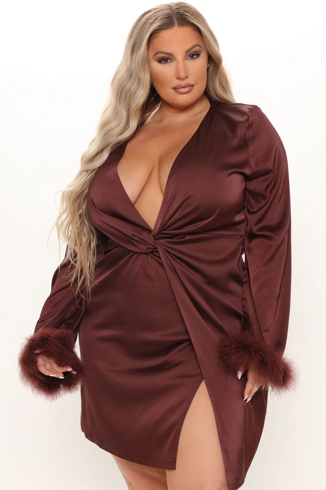 Fashion Nova Tainted Love Satin Mini Dress - Brown 7 Fashion Nova Tainted Love Satin Mini Dress - Brown - Image 5