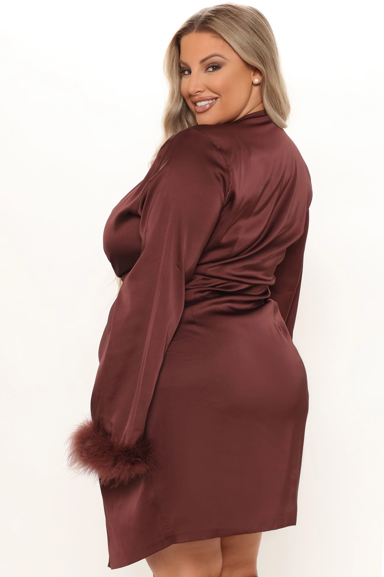 Fashion Nova Tainted Love Satin Mini Dress - Brown 9 Fashion Nova Tainted Love Satin Mini Dress - Brown - Image 7