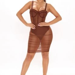 Fashion Nova Mixed Drinks Mixed Feelings Mini Dress - Chocolate -fashion nova dresses Shop 05 27 21Studio2 RT KP 11 13 09 25 MGT011 Chocolate P 1808 WG