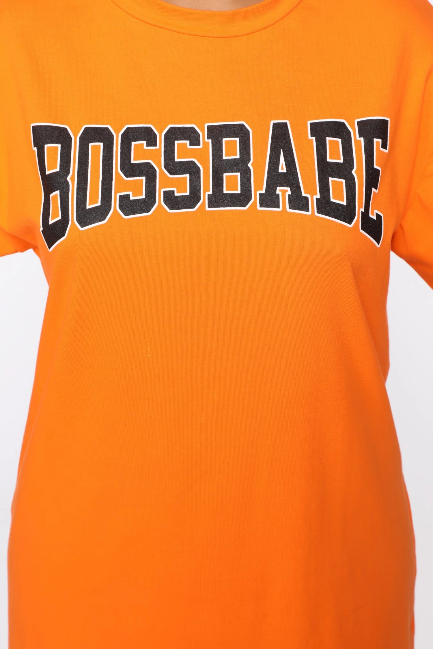 Fashion Nova Boss Babe Tee Dress - Orange 6 Fashion Nova Boss Babe Tee Dress - Orange - Image 4