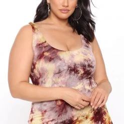 Fashion Nova Don't Let Her Go Tie Dye Dress - Brown -fashion nova dresses Shop 05 28 20Studio4 MS MJ10 37 52 15 D4470A Brown PLUS WG