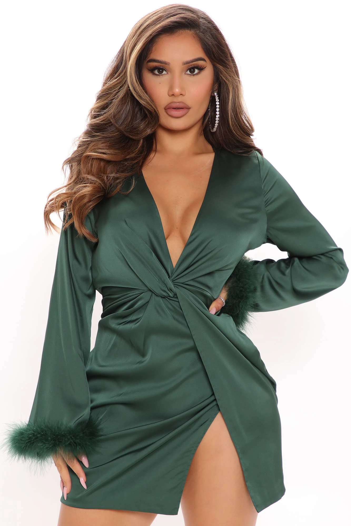 Fashion Nova Tainted Love Satin Mini Dress - Green 5 Fashion Nova Tainted Love Satin Mini Dress - Green - Image 3