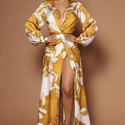 Fashion Nova Marni Maxi Dress - Gold