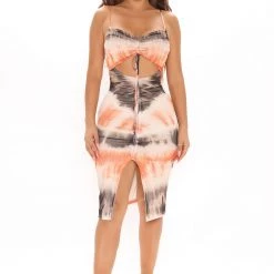 Fashion Nova Go Getter Mesh Midi Dress - Charcoal/combo