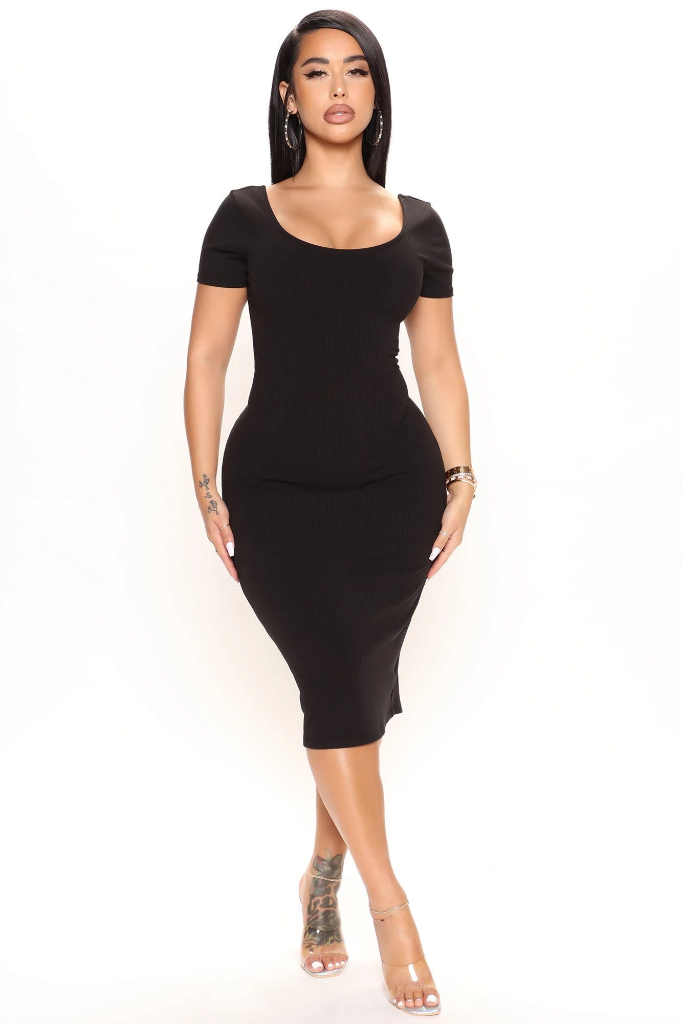 Fashion Nova Cara Ribbed Midi Dress - Black 3 Fashion Nova Cara Ribbed Midi Dress - Black