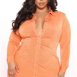 Fashion Nova Nights To Remember Shirt Dress - Orange -fashion nova dresses Shop 06 07 21Studio3 RT TB 13 46 46 54 MD2551 Orange 0637 PLUS EH